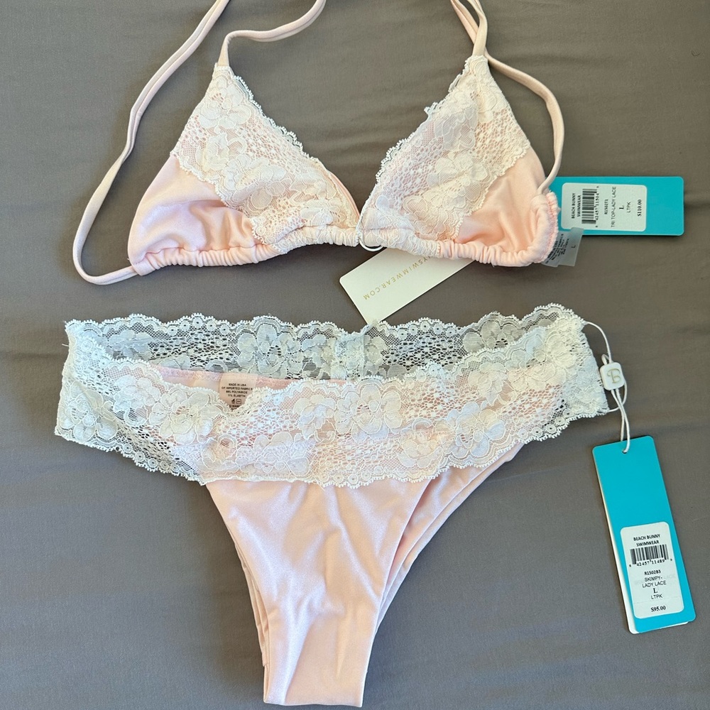 New Light Pink Beach Bunny Swimsuit Size L